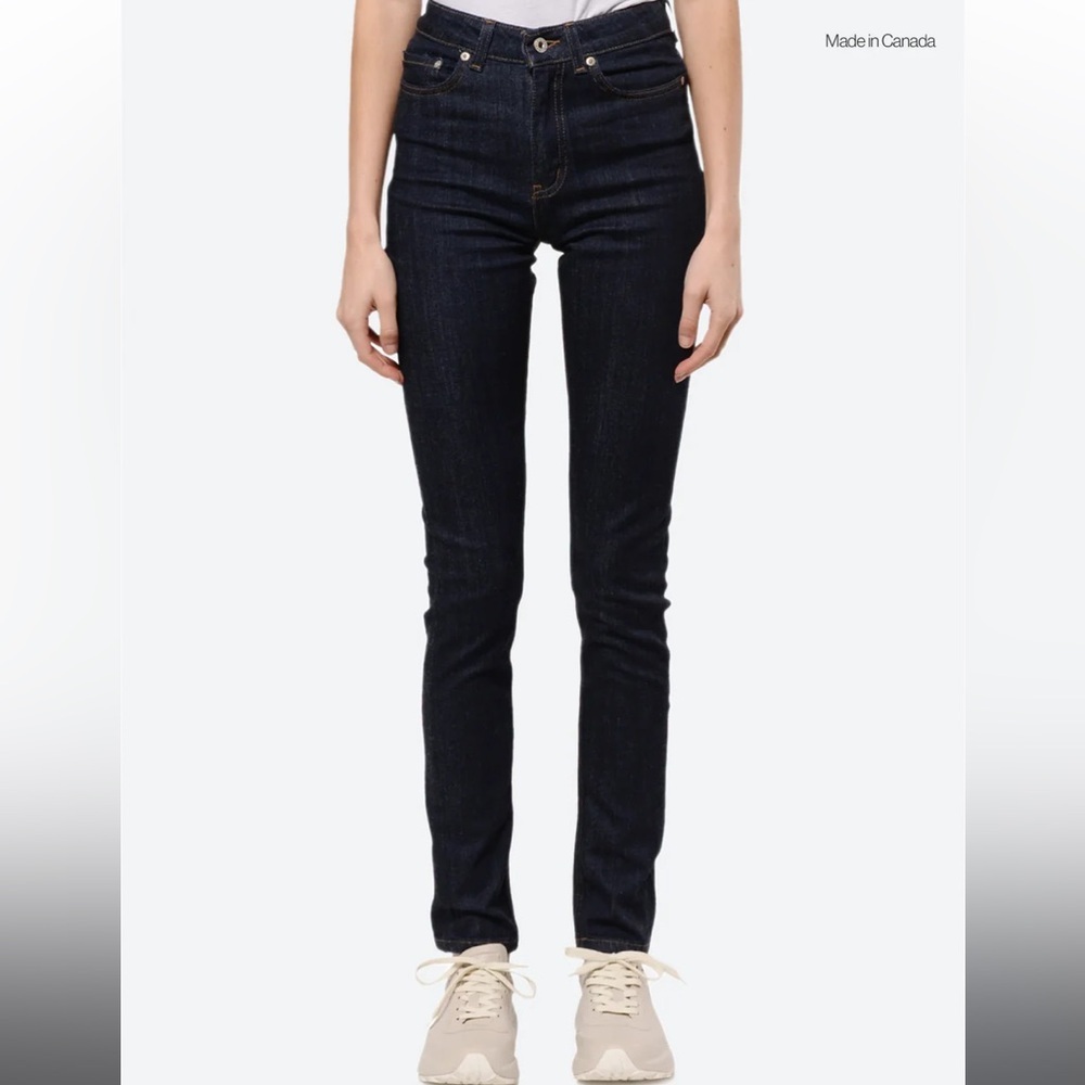🇨🇦 Naked & Famous Denim Women's High Skinny Dark Indigo Jeans Size 29